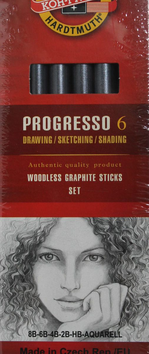 Koh-I-Noor 6 Progresso Woodless Assorted Graphite Pencils