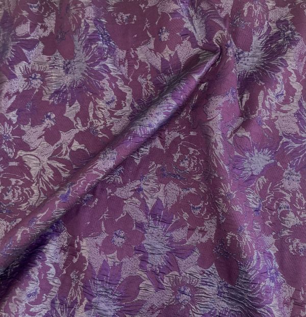 Metallic Jaquard Coating - Purple - Image 2