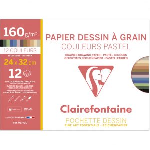 Grained Drawing Paper - Pastel Colours, Clairefontaine