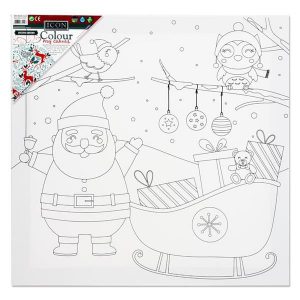 Colour My Canvas Festive Edition - Xmas Sleigh Woods 300x300mm