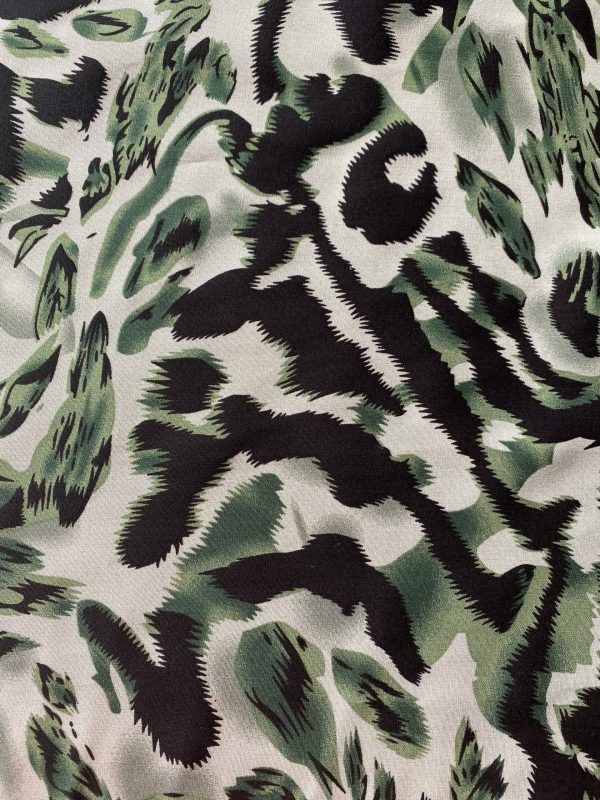 Viscose Challis - Green Leopard