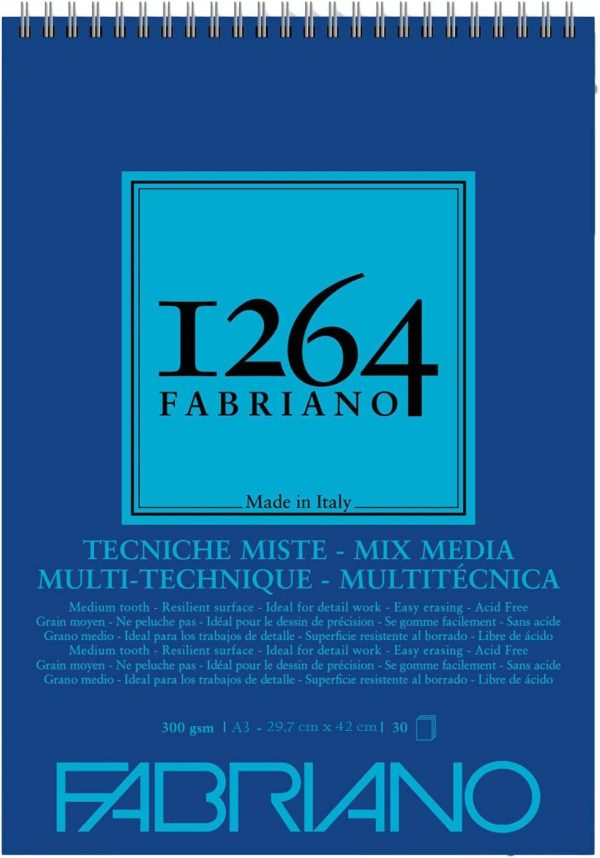 Fabriano Mix Media Spiral Pad 1264 300 g/m² A3