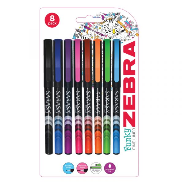 Zebra SARASA Fineliner Pen 8 pack