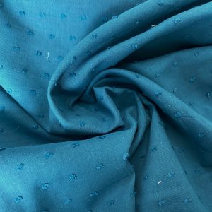Cotton Dobby - Petrol Blue. Remnant 1m