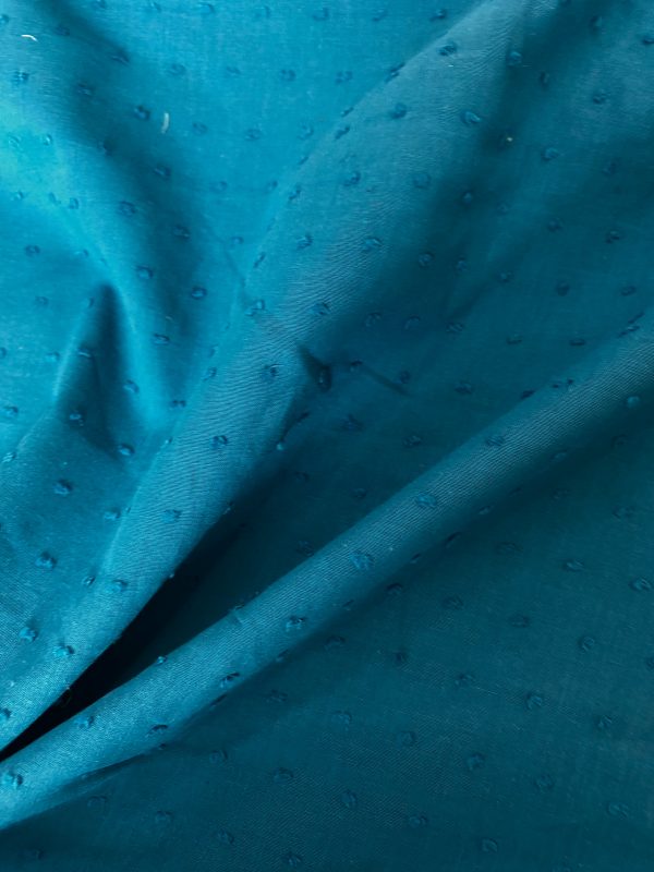 Cotton Dobby - Petrol Blue. Remnant 1m - Image 2