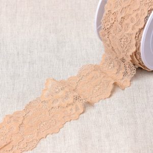 Elastic Corded Lace - Beige