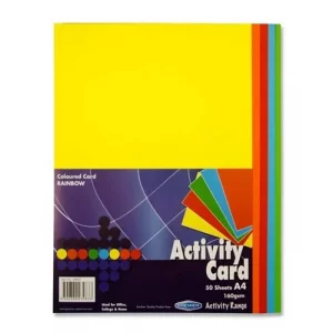 A4 160gsm Card 50 Sheets - Rainbow
