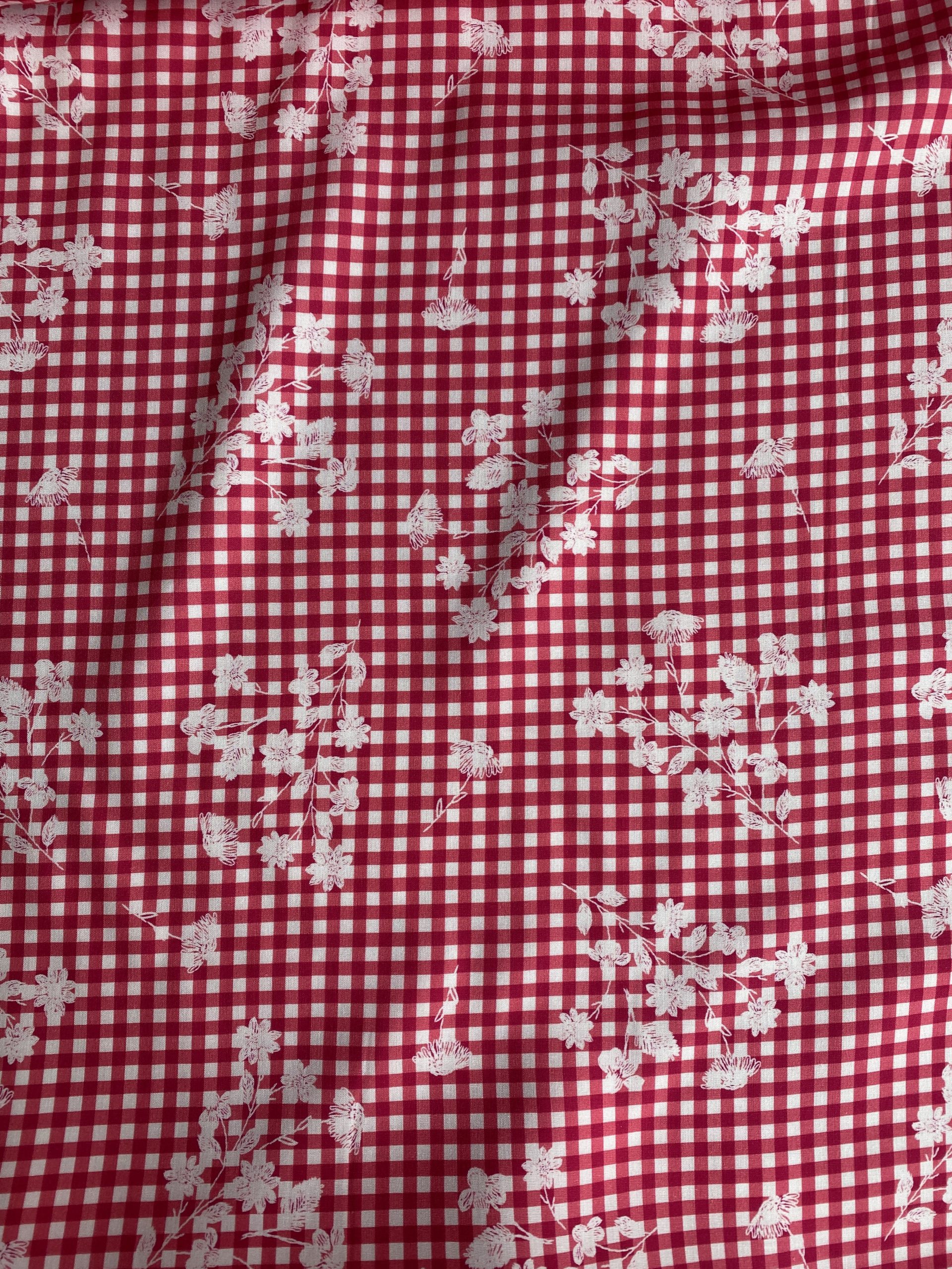 Viscose Challis - The Crafty Pie - Floral Gingham Berry - Image 4