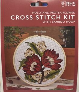 RHS - Cross Stitch Kit - Holly & Protea Flowers