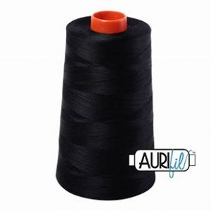 Aurifil - 50wt 100% Cotton Thread - Black - Cone