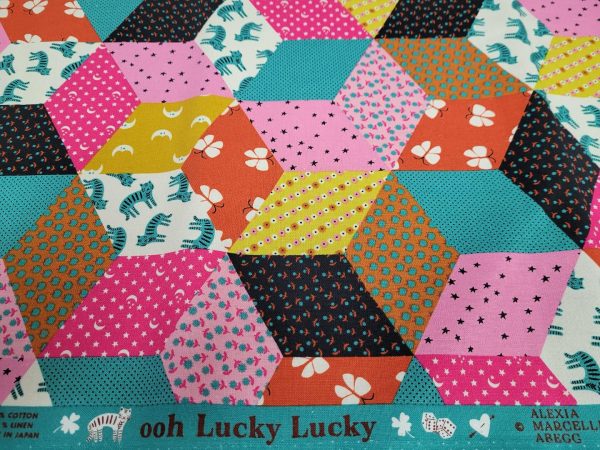 Tumbling Blocks Turquoise Canvas - Oh Lucky Lucky - Alexia Abegg and Ruby Star Society - Image 2