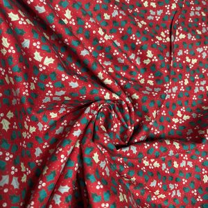 Red Holly Fabric - The Craft Cotton Company
