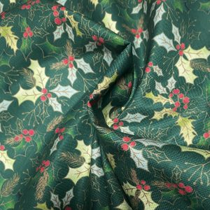 Alternative view of Green Holly Fabric - The Craft Cotton Company