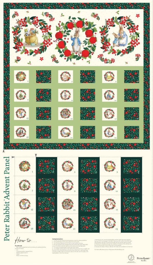 Peter Rabbit - Christmas Orchard - Advent Calendar Panel