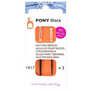 Pony Knitters Needles - Black with White Eye - 2pcs