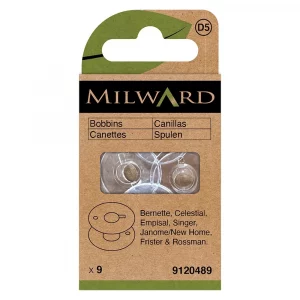 Plastic Bobbins - Universal, Class 15k - 9 pieces Milward Green Haberdashery