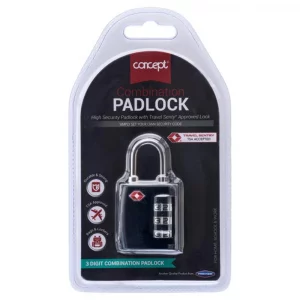 Concept Proactive Padlock Combo Black - 3 Code