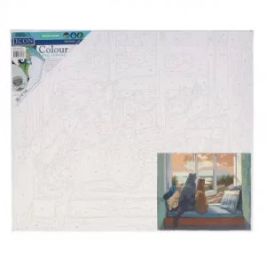 300x250mm Paint By Numbers Canvas - Cat on Sill