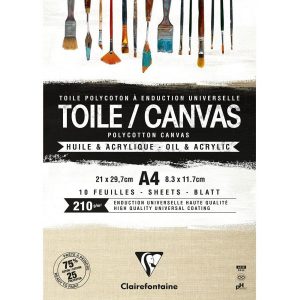 Clairefontaine Sable Natural Canvas Pad 10 Sheets – 210gsm