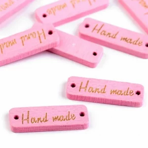 Wooden Label - Handmade - Pink