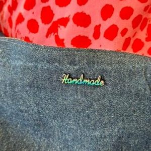 Alternative view of Little Rosy Cheeks- HANDMADE Metal Italic Label Rainbow