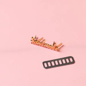 Little Rosy Cheeks- HANDMADE Metal Italic Label ROSE GOLD