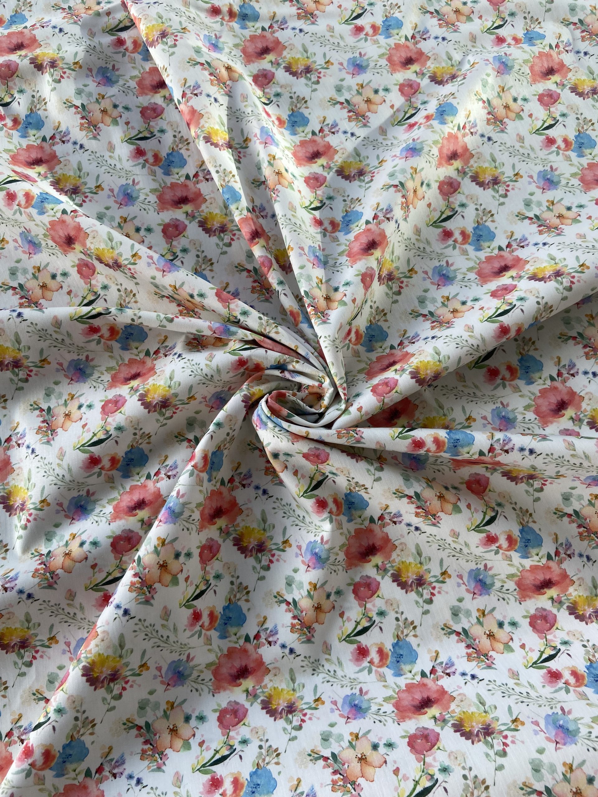 Extra Fine Cotton Poplin - cream multicoloured floral - Image 2