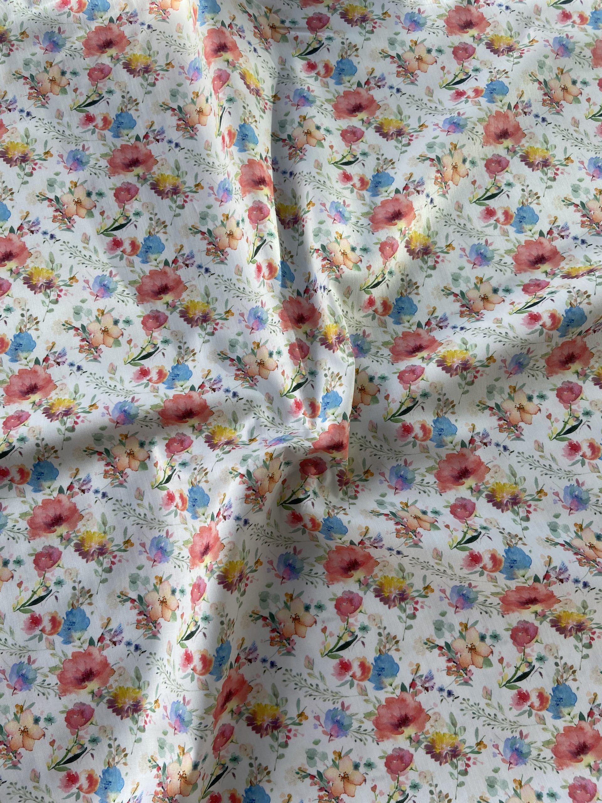 Extra Fine Cotton Poplin - cream multicoloured floral - Image 3