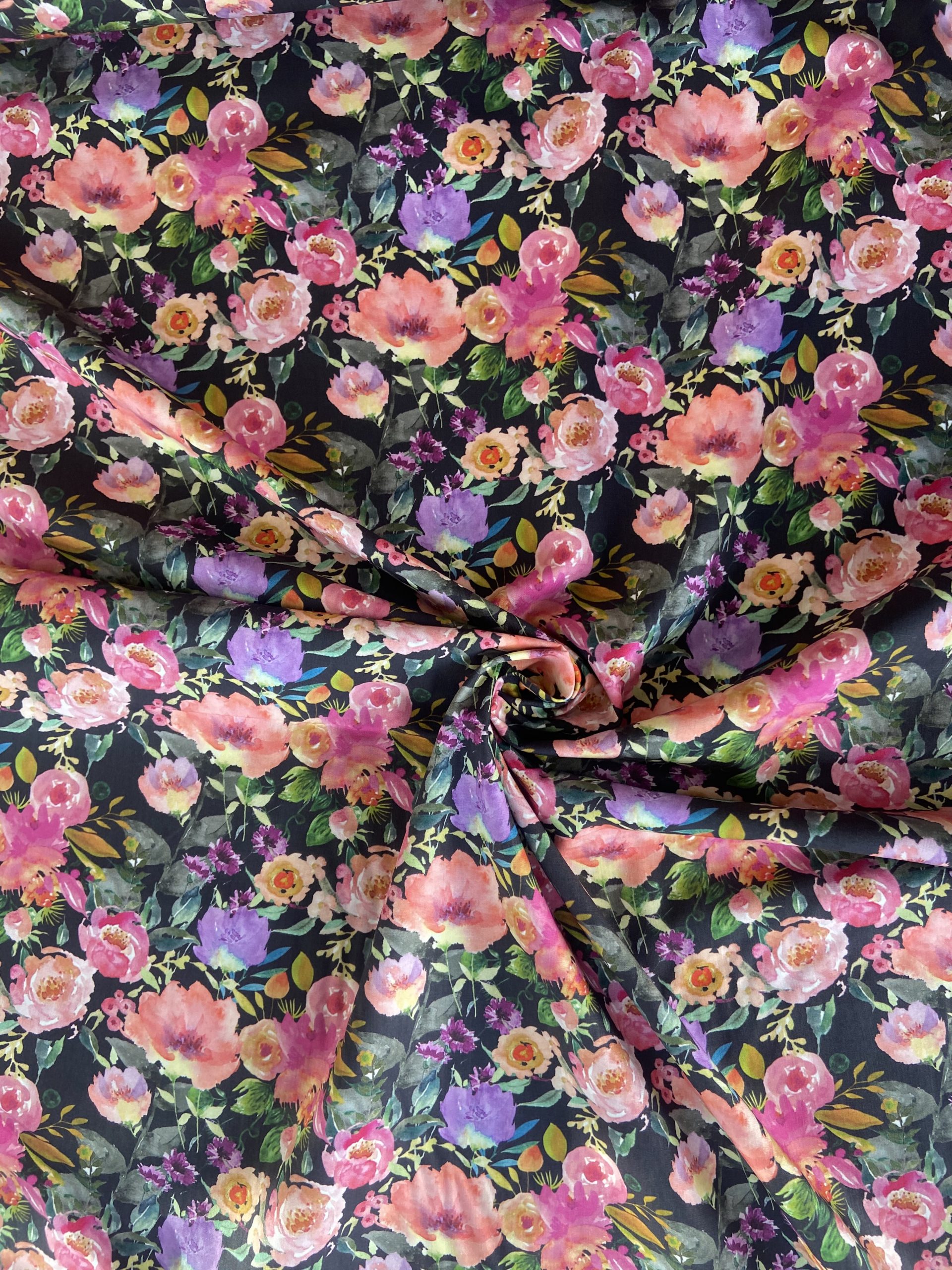 Extra Fine Cotton Poplin - multicoloured floral - Image 3