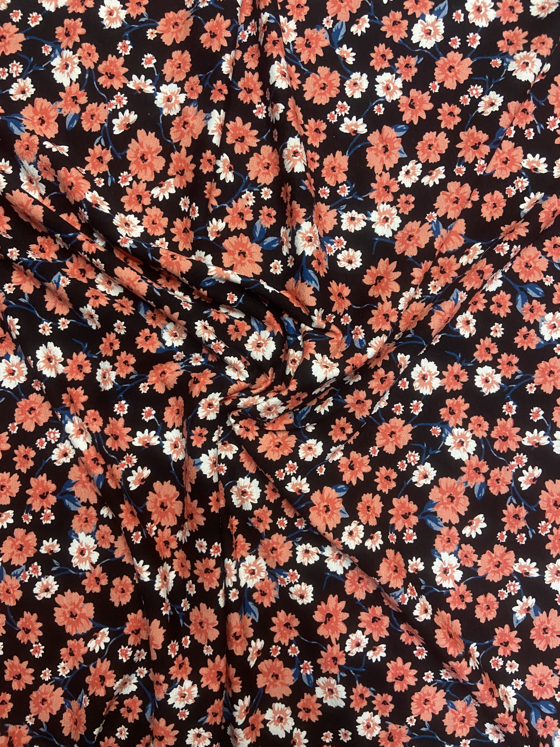 Coral flowers- viscose - Image 3