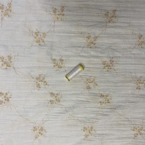 Alternative view of Embroidered Cotton Lawn- White and Gold