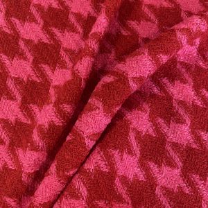 Houndstooth Coating - Red  & Pink