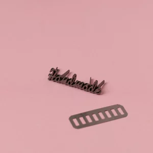 Little Rosy Cheeks- HANDMADE Metal Italic Label black