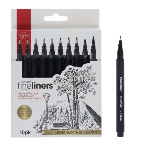 Proscribe Ultimo Fineliners Set of 10 - Black