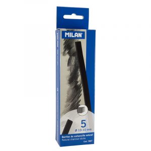 Milan Charcoal sticks 10x10mm Pack of 5 Square Sticks
