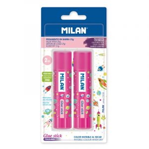 Milan Space Heroes Medium 21g Colour Changing Glue Stick Pink