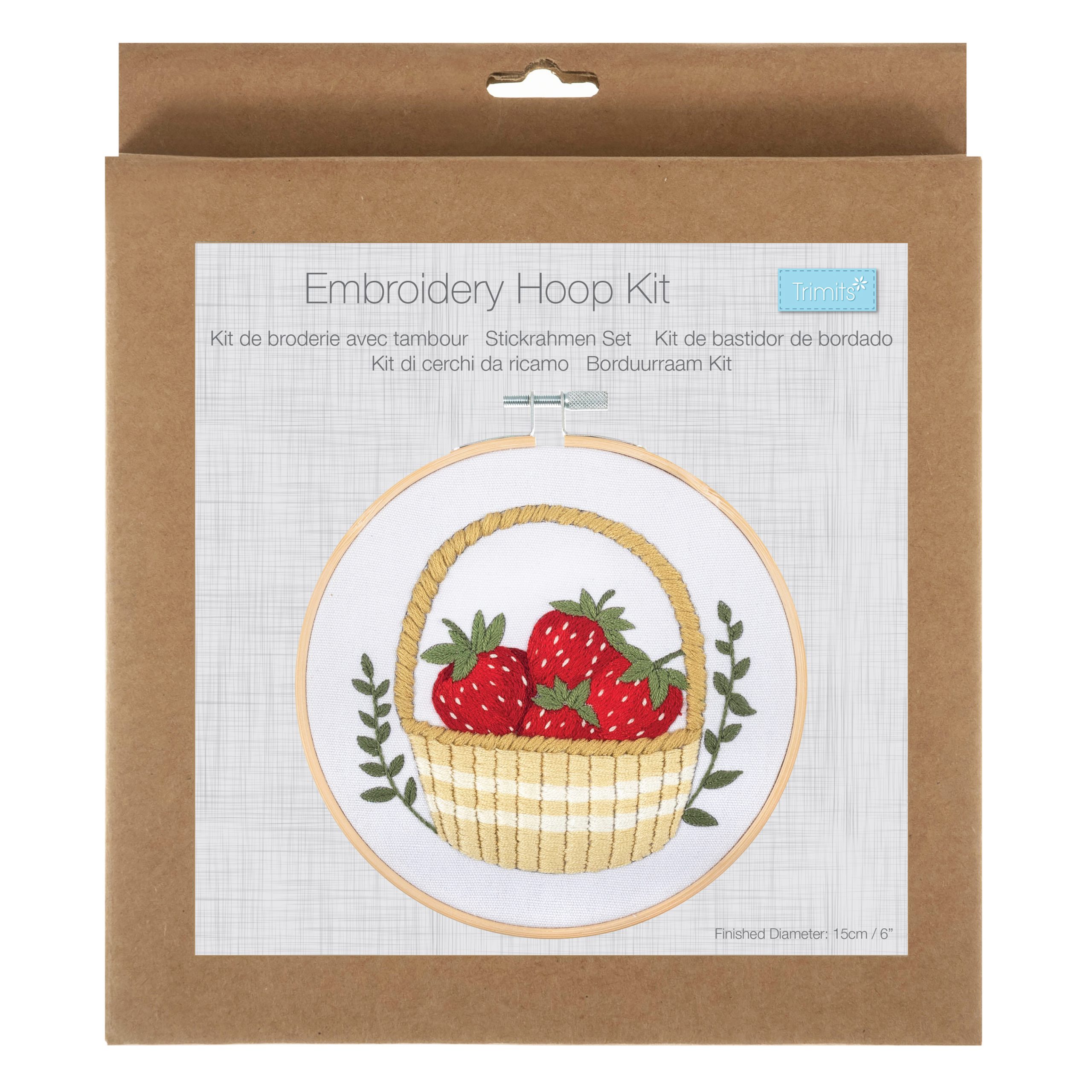 Embroidery Kit with Hoop: Strawberries By Trimits