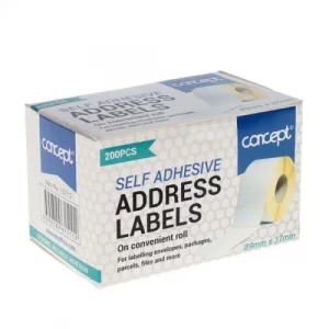 Concept - Self-Adhesive White Address Labels Roll of 200