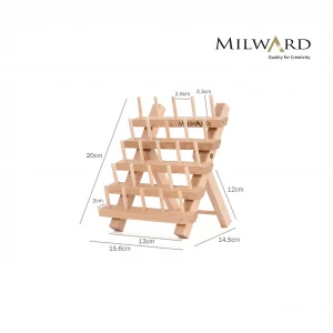 Alternative view of Milward Spool Holder to take 25 Spools - Beech Wood