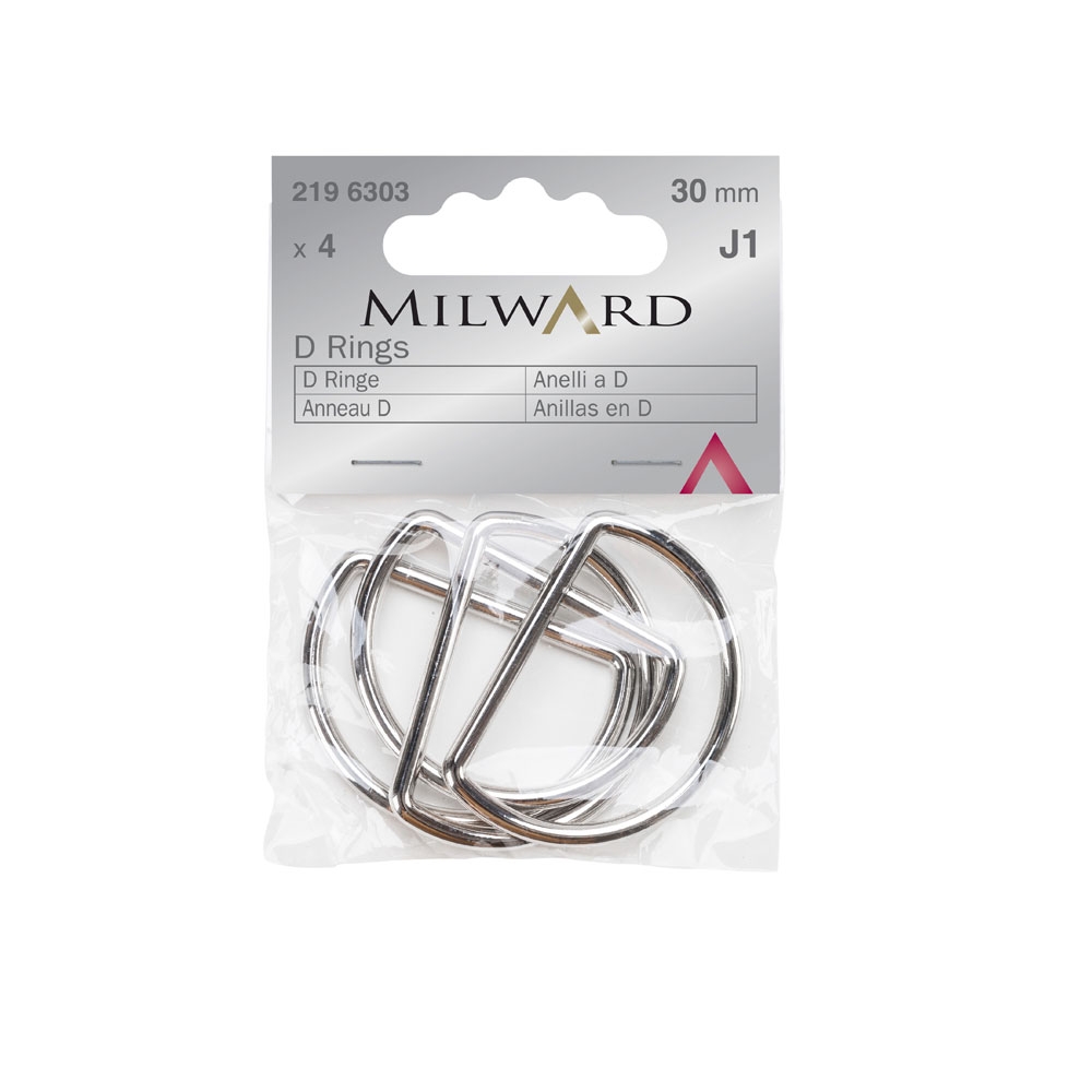 Milward - D Rings Silver 30mm 4pk