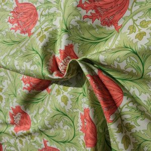 William Morris Inspired - Fabric Freedom - Red Poppy