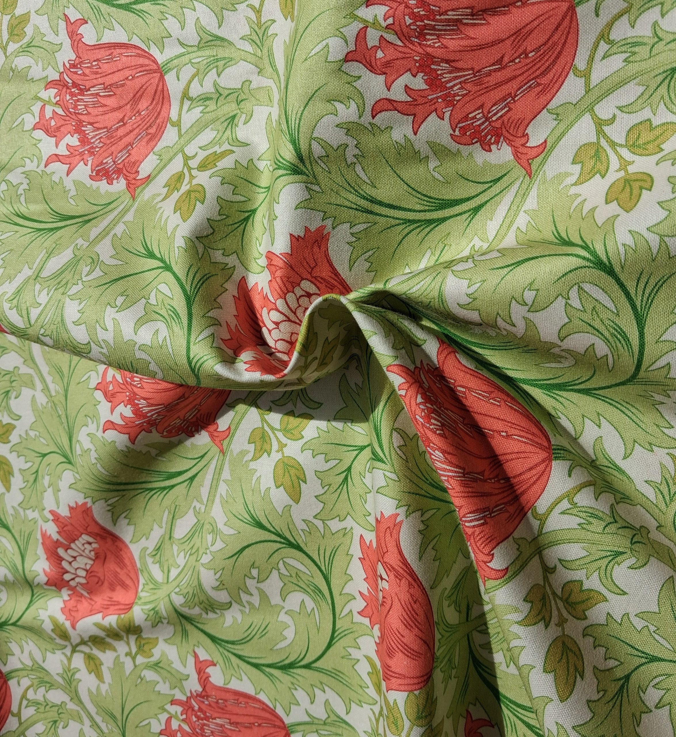 William Morris Inspired - Fabric Freedom - Red Poppy