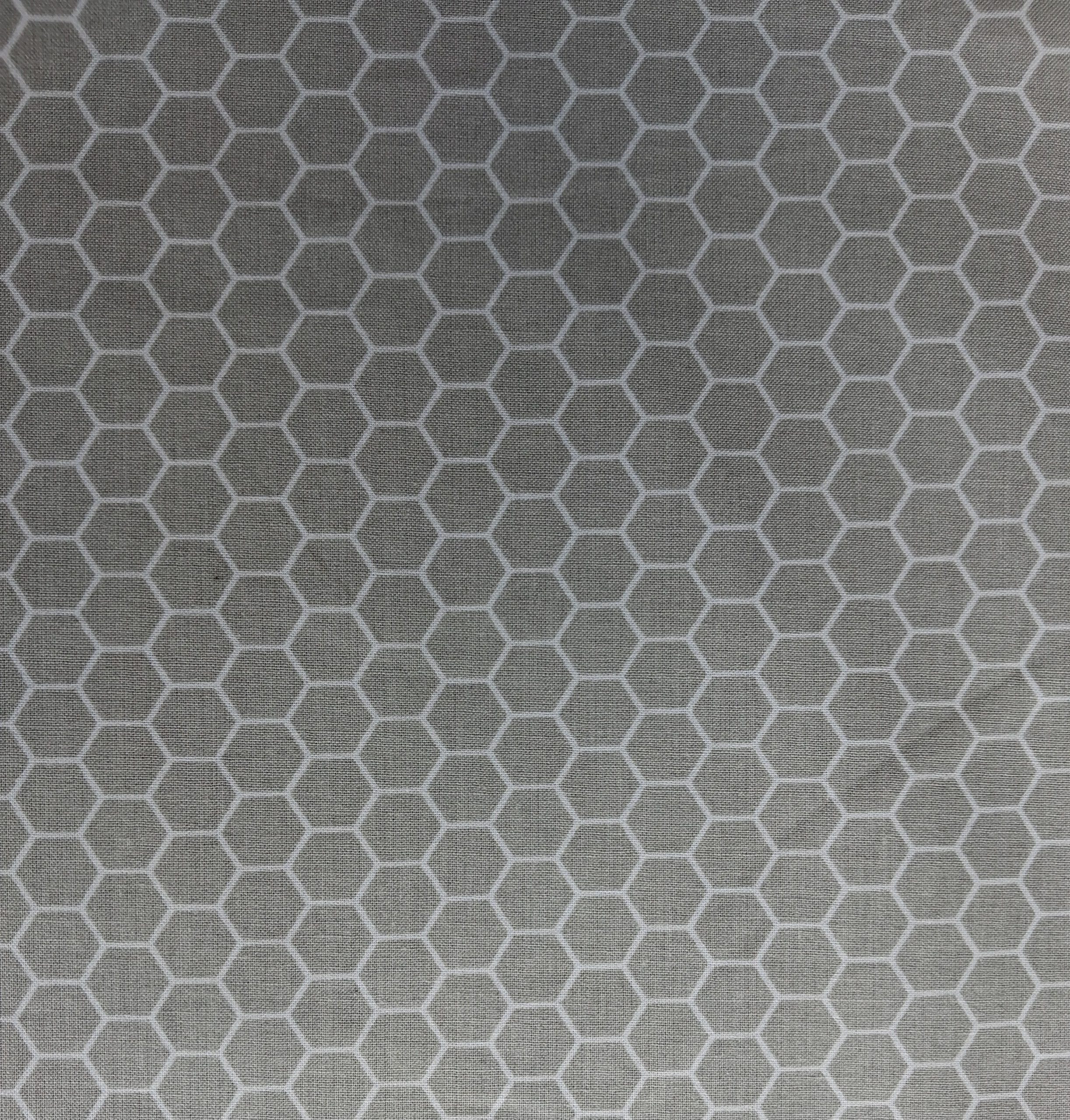 100% Cotton - Honeycomb White on Grey / Gray - Image 3