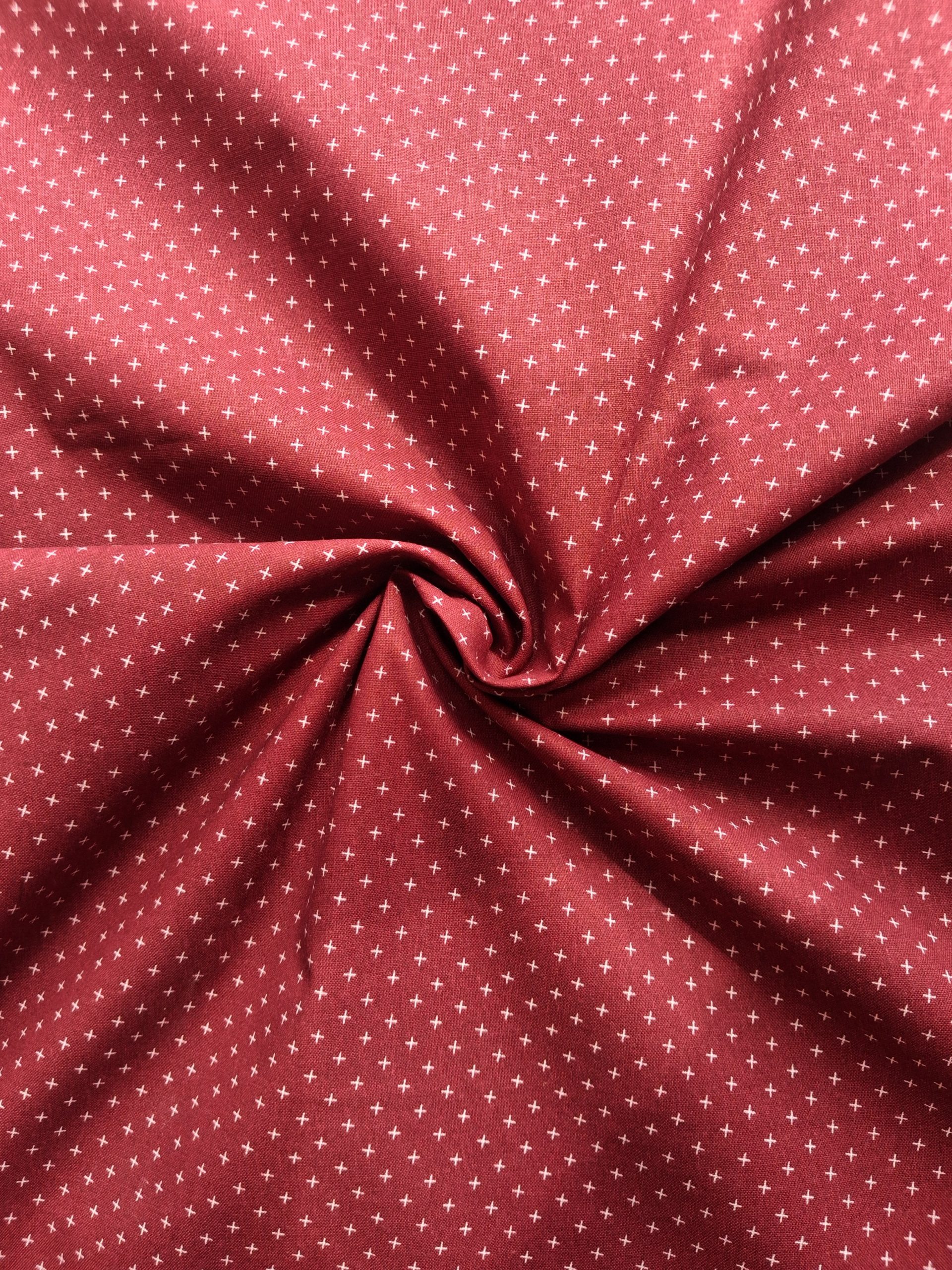 100% Cotton - Colour X Geo Burgundy