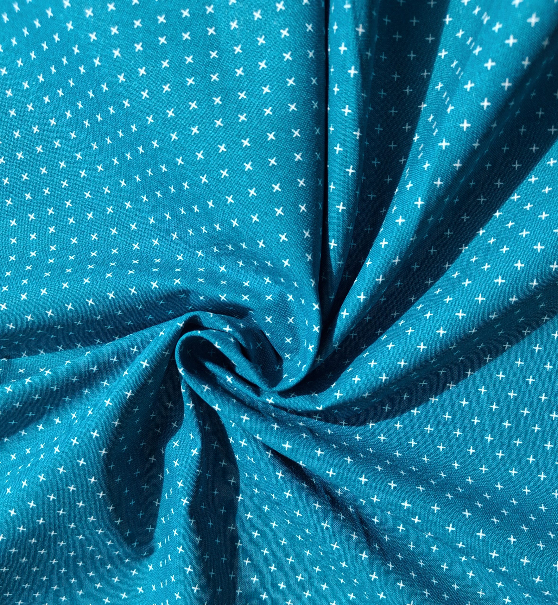 100% Cotton - Colour X Geo Teal