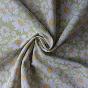 100% Cotton - Daises Mint