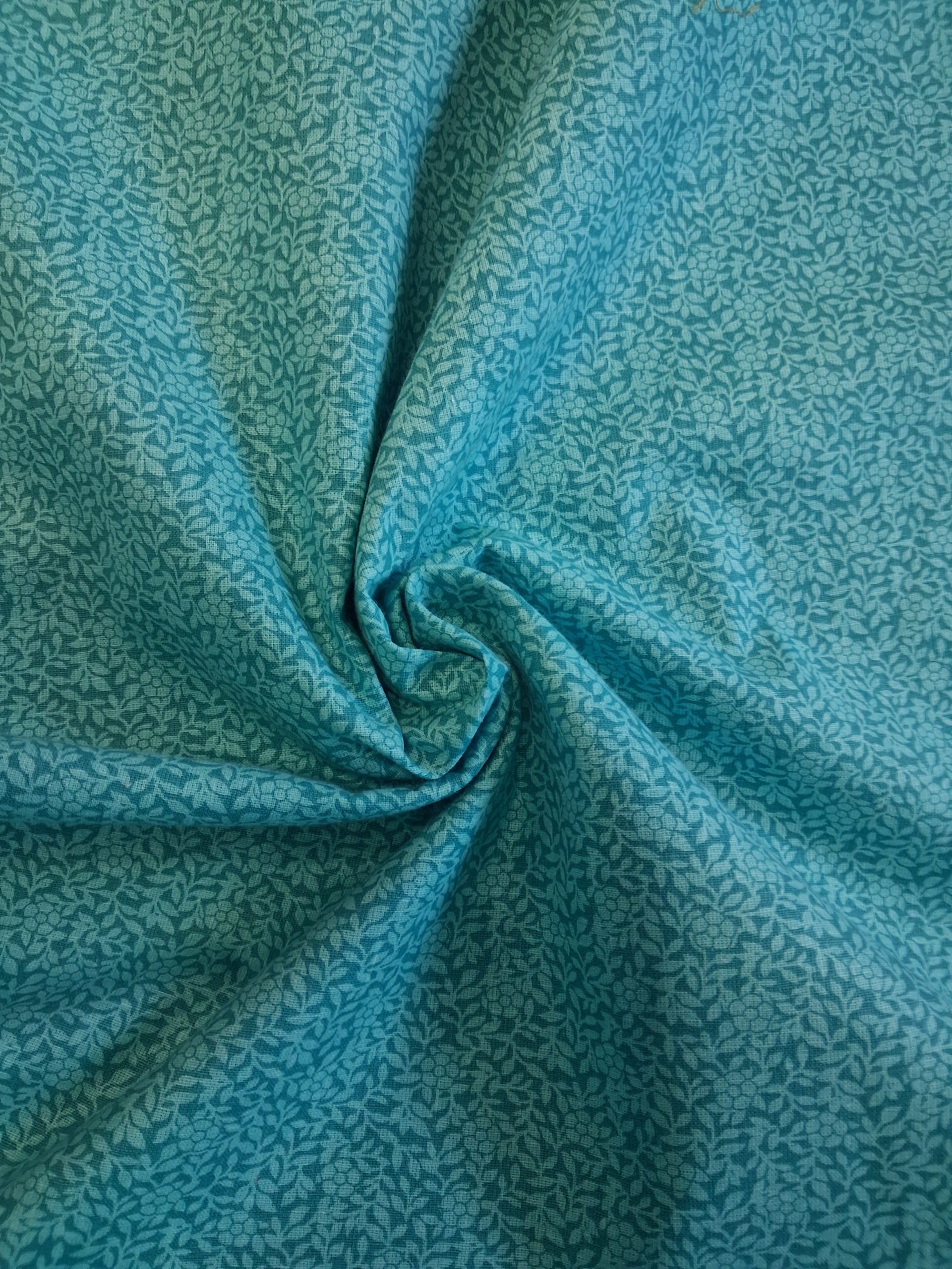 100% Cotton Wide Width Fabric - Quilt Backing - Teal Floral