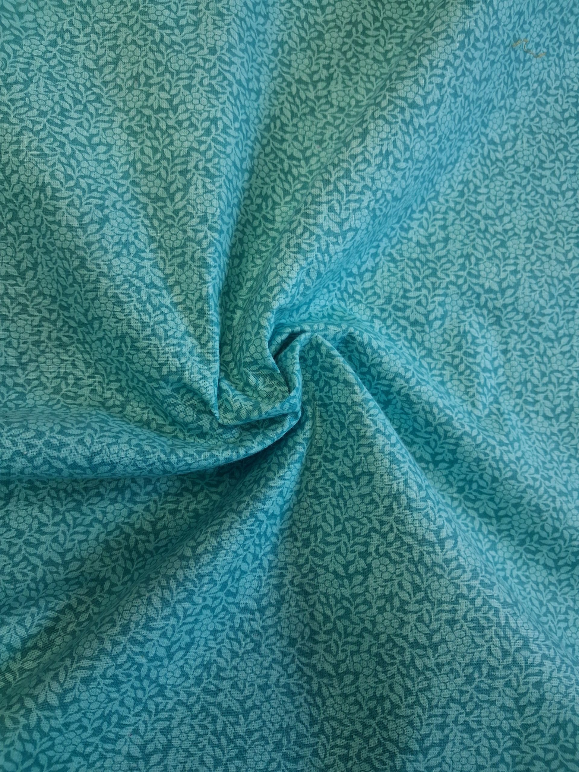 100% Cotton Wide Width Fabric - Quilt Backing - Teal Floral - Image 2