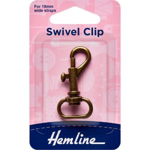 Hemline - Swivel Clip For 15mm / 5/8″ wide straps Bronze 1 pc
