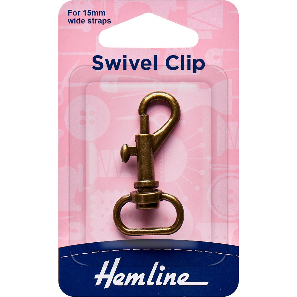 Hemline - Swivel Clip For 15mm / 5/8″ wide straps Bronze 1 pc